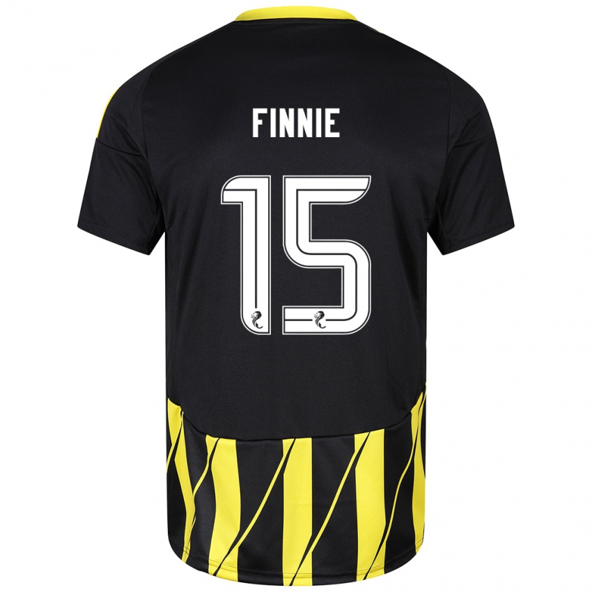 Niño Camiseta Maddison Finnie #15 Negro Amarillo 2ª Equipación 2024/25 La Camisa Chile