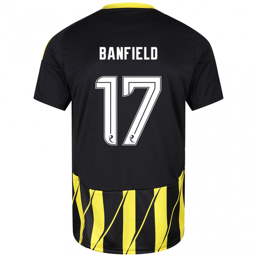 Niño Camiseta Keeley Banfield #17 Negro Amarillo 2ª Equipación 2024/25 La Camisa Chile