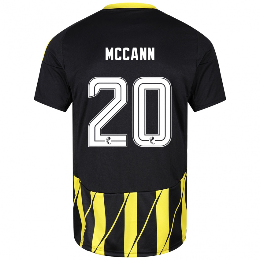 Niño Camiseta Annalisa Mccann #20 Negro Amarillo 2ª Equipación 2024/25 La Camisa Chile