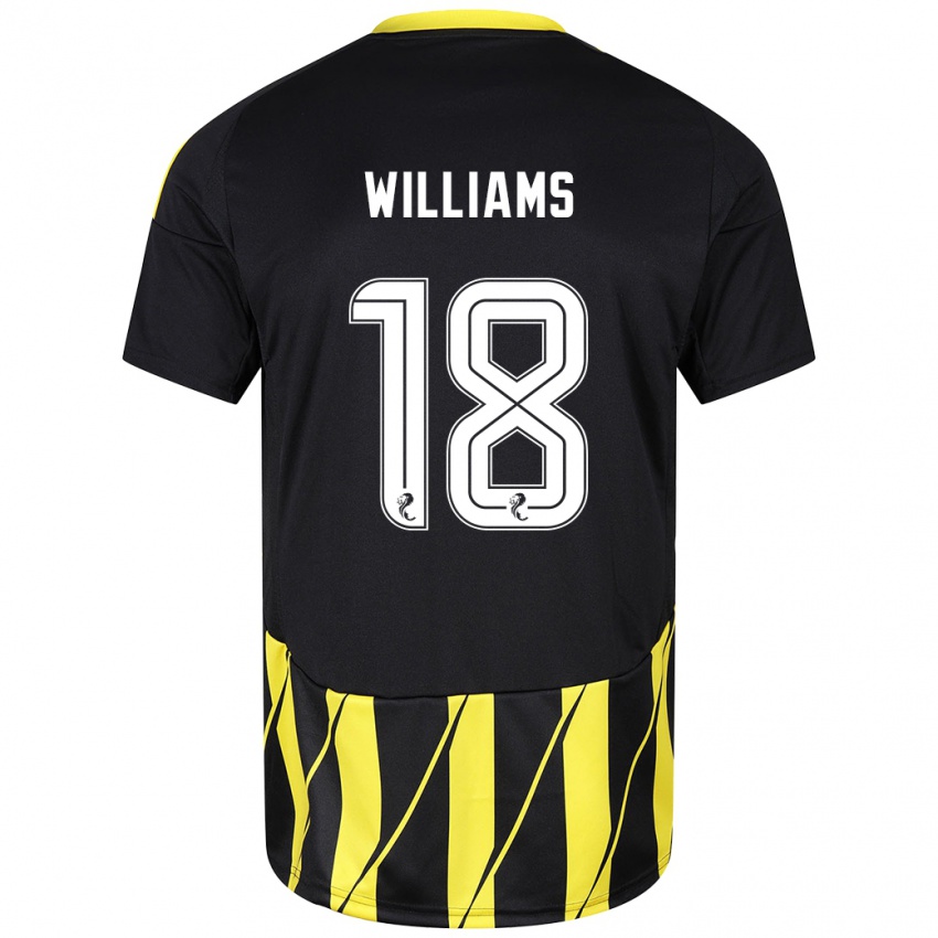 Niño Camiseta Rhys Williams #18 Negro Amarillo 2ª Equipación 2024/25 La Camisa Chile