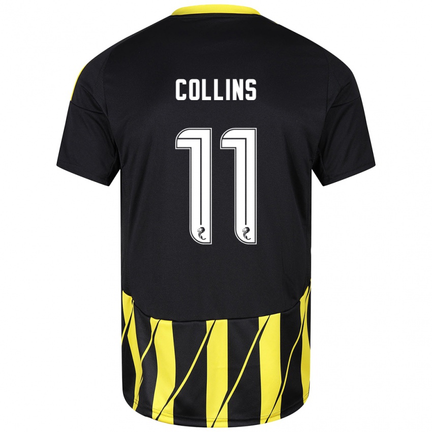 Niño Camiseta Bailley Collins #11 Negro Amarillo 2ª Equipación 2024/25 La Camisa Chile