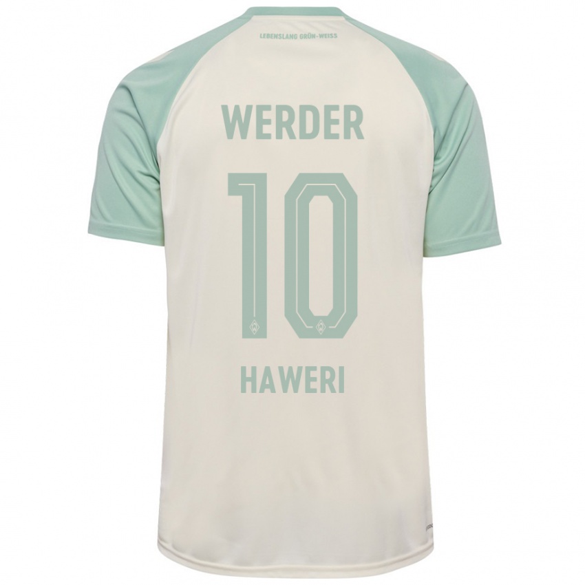 Niño Camiseta Adrian Haweri #10 Blanquecino Verde Claro 2ª Equipación 2024/25 La Camisa Chile