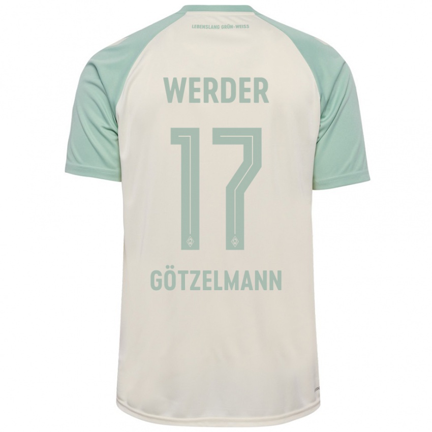 Niño Camiseta Patrick Götzelmann #17 Blanquecino Verde Claro 2ª Equipación 2024/25 La Camisa Chile