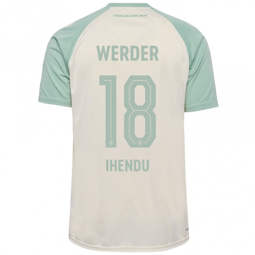 Niño Camiseta Daniel Ihendu #18 Blanquecino Verde Claro 2ª Equipación 2024/25 La Camisa Chile