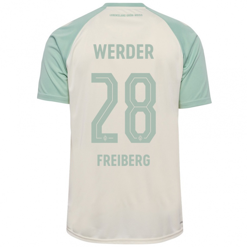 Niño Camiseta Piet Freiberg #28 Blanquecino Verde Claro 2ª Equipación 2024/25 La Camisa Chile