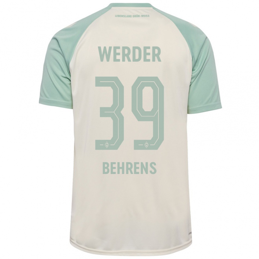 Niño Camiseta Jette Behrens #39 Blanquecino Verde Claro 2ª Equipación 2024/25 La Camisa Chile