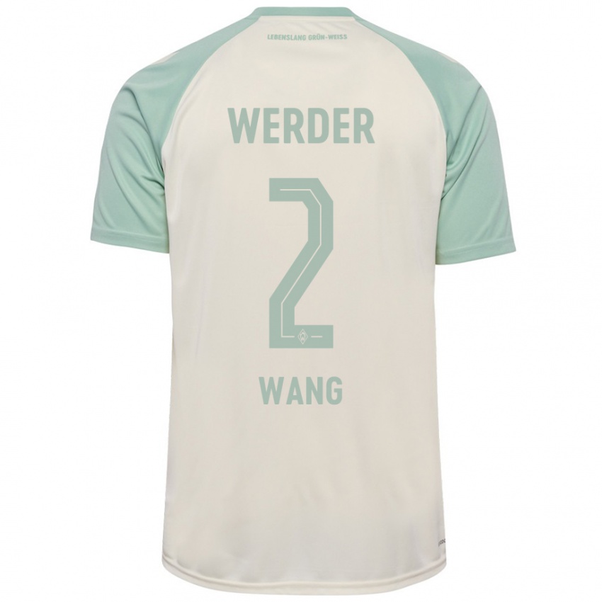 Niño Camiseta Bowen Wang #2 Blanquecino Verde Claro 2ª Equipación 2024/25 La Camisa Chile