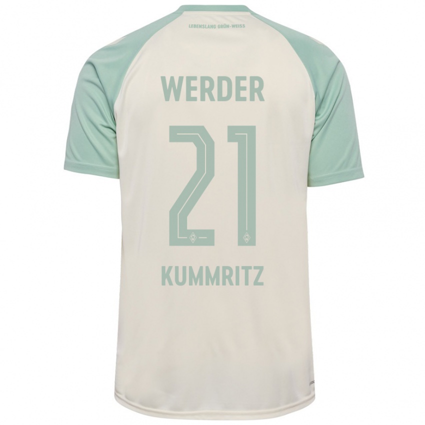 Niño Camiseta Liam Kümmritz #21 Blanquecino Verde Claro 2ª Equipación 2024/25 La Camisa Chile