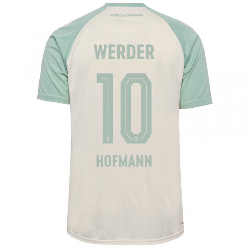 Niño Camiseta Justin Hofmann #10 Blanquecino Verde Claro 2ª Equipación 2024/25 La Camisa Chile