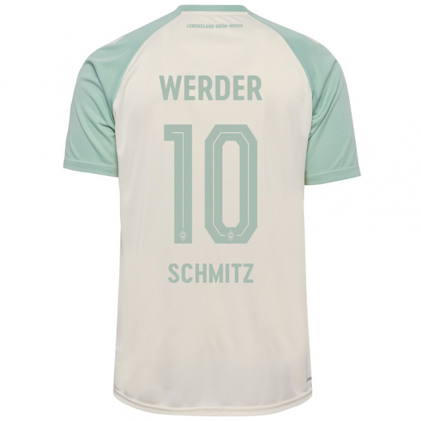 Niño Camiseta Maximilian Schmitz #10 Blanquecino Verde Claro 2ª Equipación 2024/25 La Camisa Chile