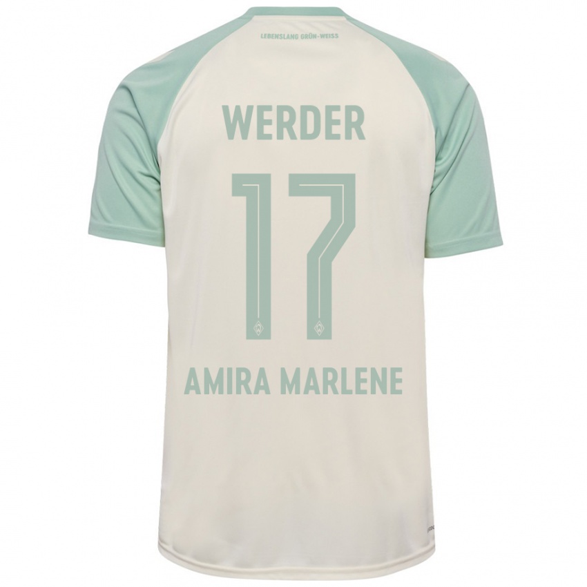 Niño Camiseta Amira Marlene Dahl #17 Blanquecino Verde Claro 2ª Equipación 2024/25 La Camisa Chile