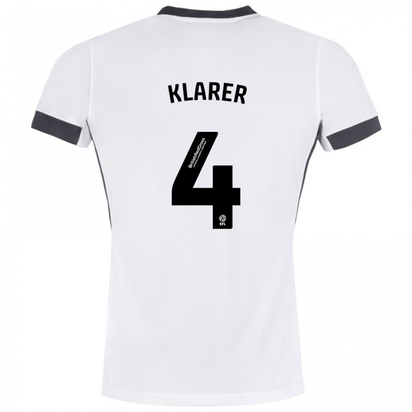 Niño Camiseta Christoph Klarer #4 Blanco Negro 2ª Equipación 2024/25 La Camisa Chile