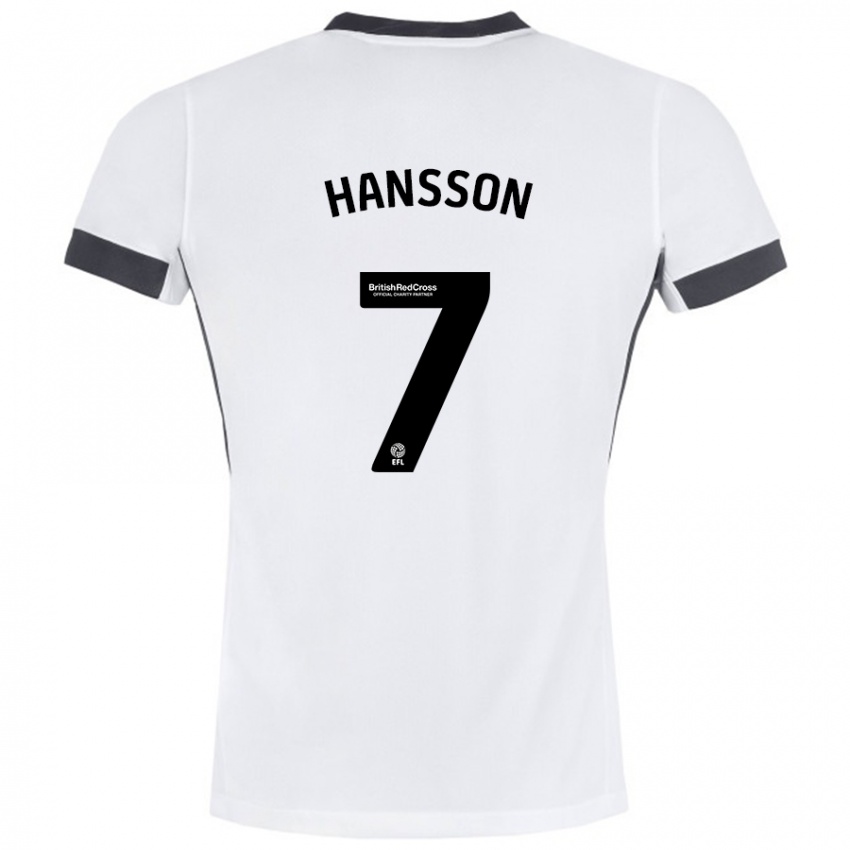 Niño Camiseta Emil Hansson #7 Blanco Negro 2ª Equipación 2024/25 La Camisa Chile