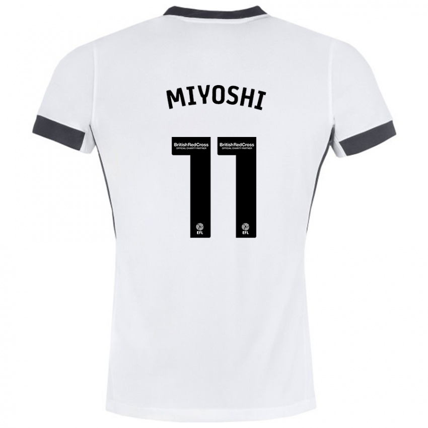 Niño Camiseta Koji Miyoshi #11 Blanco Negro 2ª Equipación 2024/25 La Camisa Chile