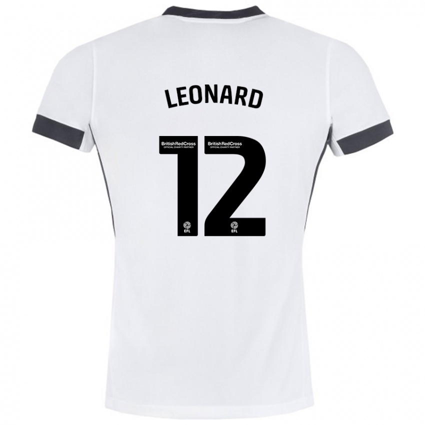 Niño Camiseta Marc Leonard #12 Blanco Negro 2ª Equipación 2024/25 La Camisa Chile