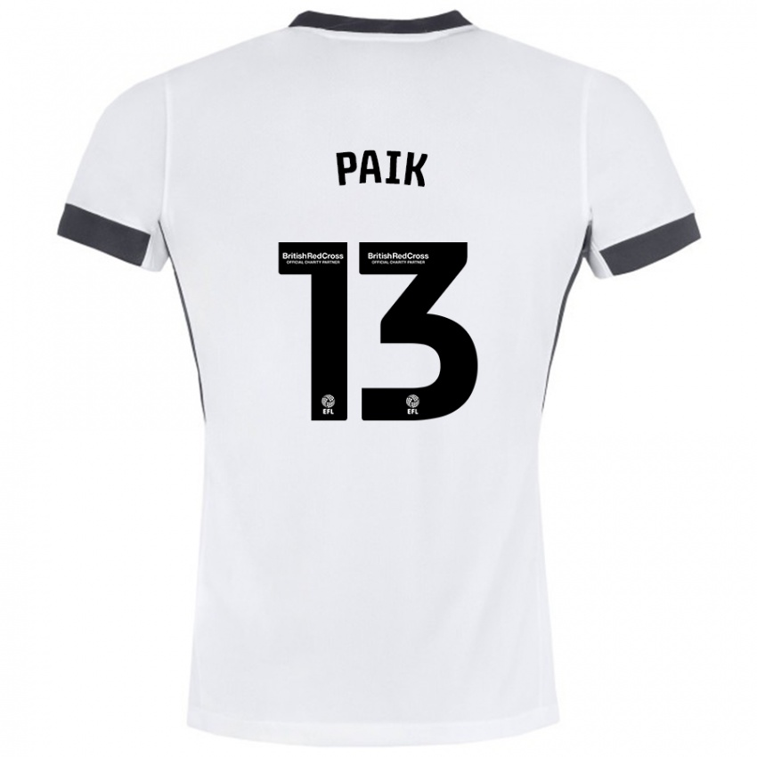 Niño Camiseta Seung-Ho Paik #13 Blanco Negro 2ª Equipación 2024/25 La Camisa Chile