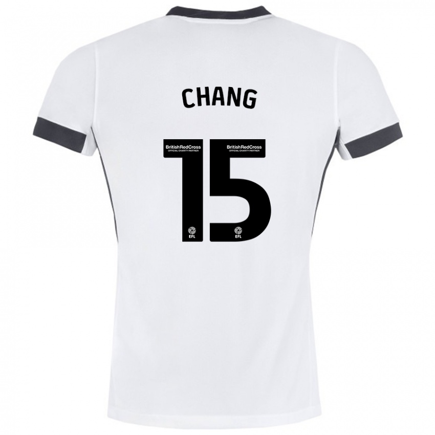 Niño Camiseta Alfie Chang #15 Blanco Negro 2ª Equipación 2024/25 La Camisa Chile