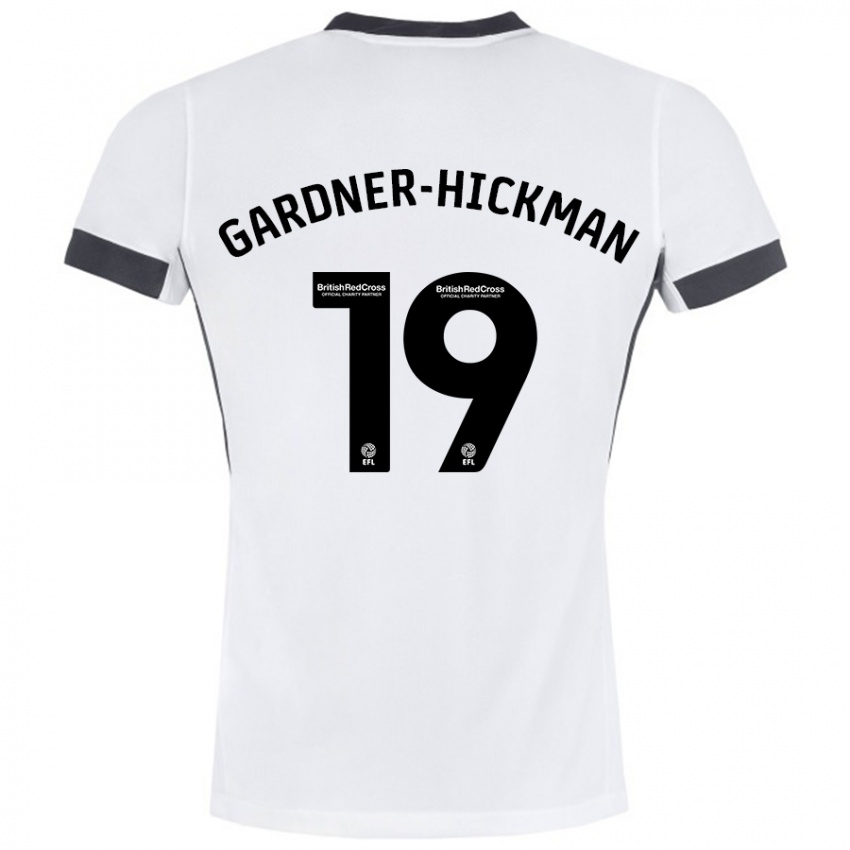 Niño Camiseta Taylor Gardner-Hickman #19 Blanco Negro 2ª Equipación 2024/25 La Camisa Chile