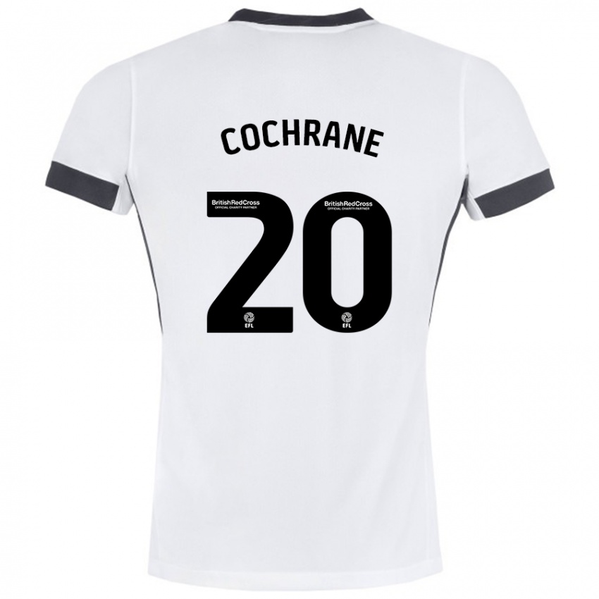 Niño Camiseta Alex Cochrane #20 Blanco Negro 2ª Equipación 2024/25 La Camisa Chile