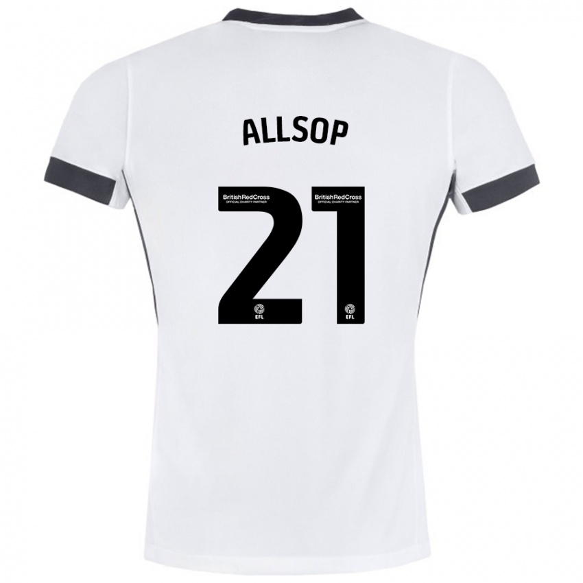 Niño Camiseta Ryan Allsop #21 Blanco Negro 2ª Equipación 2024/25 La Camisa Chile