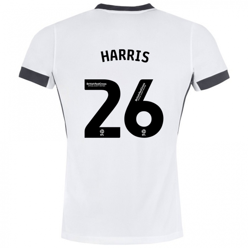 Niño Camiseta Luke Harris #26 Blanco Negro 2ª Equipación 2024/25 La Camisa Chile