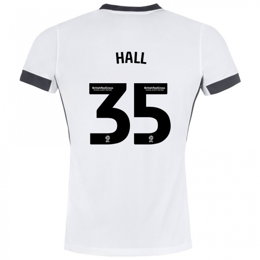 Niño Camiseta George Hall #35 Blanco Negro 2ª Equipación 2024/25 La Camisa Chile