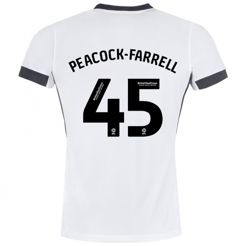 Niño Camiseta Bailey Peacock-Farrell #45 Blanco Negro 2ª Equipación 2024/25 La Camisa Chile