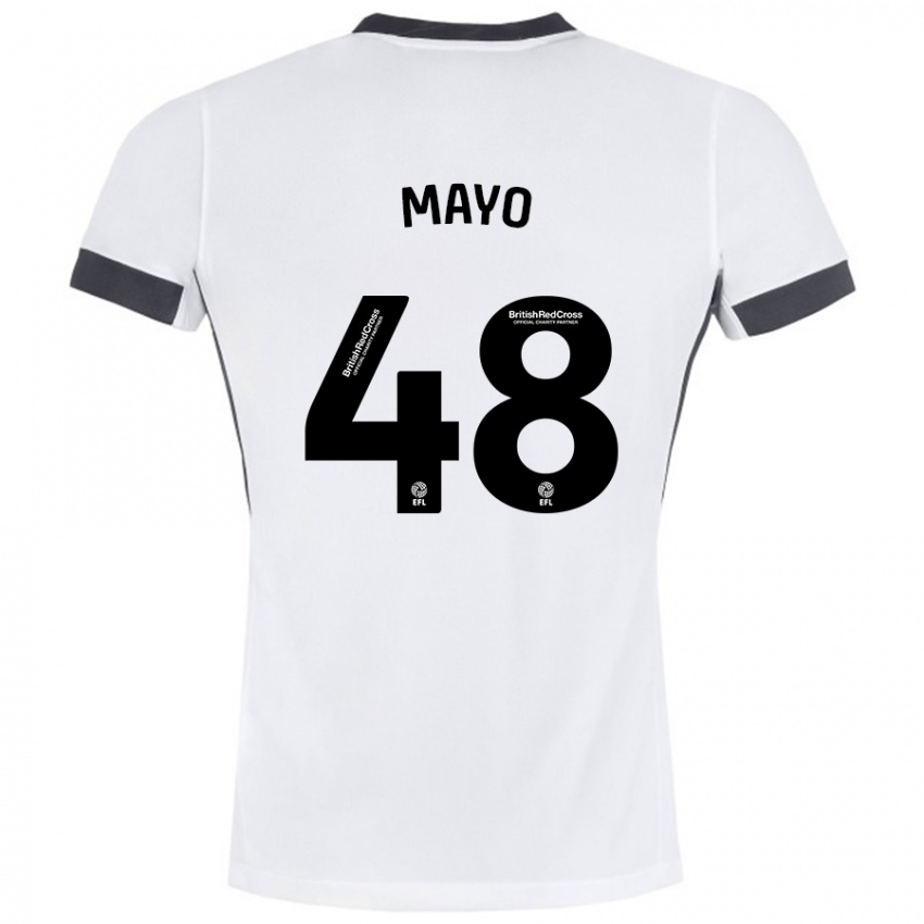 Niño Camiseta Bradley Mayo #48 Blanco Negro 2ª Equipación 2024/25 La Camisa Chile