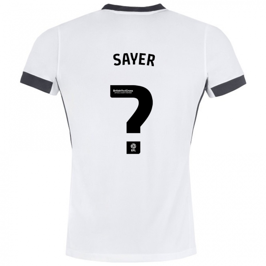 Niño Camiseta Olly Sayer #0 Blanco Negro 2ª Equipación 2024/25 La Camisa Chile