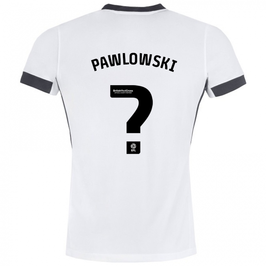 Niño Camiseta Jakub Pawlowski #0 Blanco Negro 2ª Equipación 2024/25 La Camisa Chile