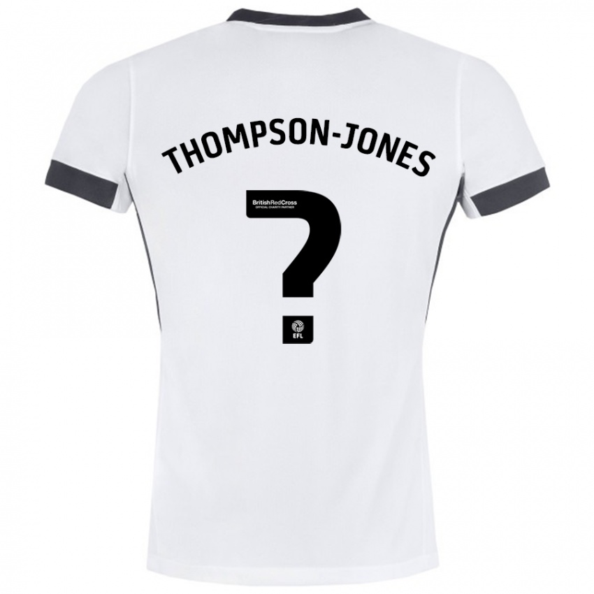 Niño Camiseta Riquelme Thompson-Jones #0 Blanco Negro 2ª Equipación 2024/25 La Camisa Chile