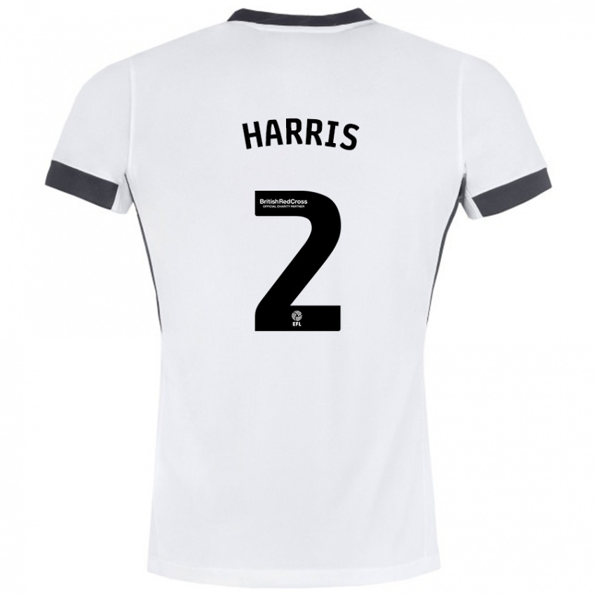 Niño Camiseta Martha Harris #2 Blanco Negro 2ª Equipación 2024/25 La Camisa Chile