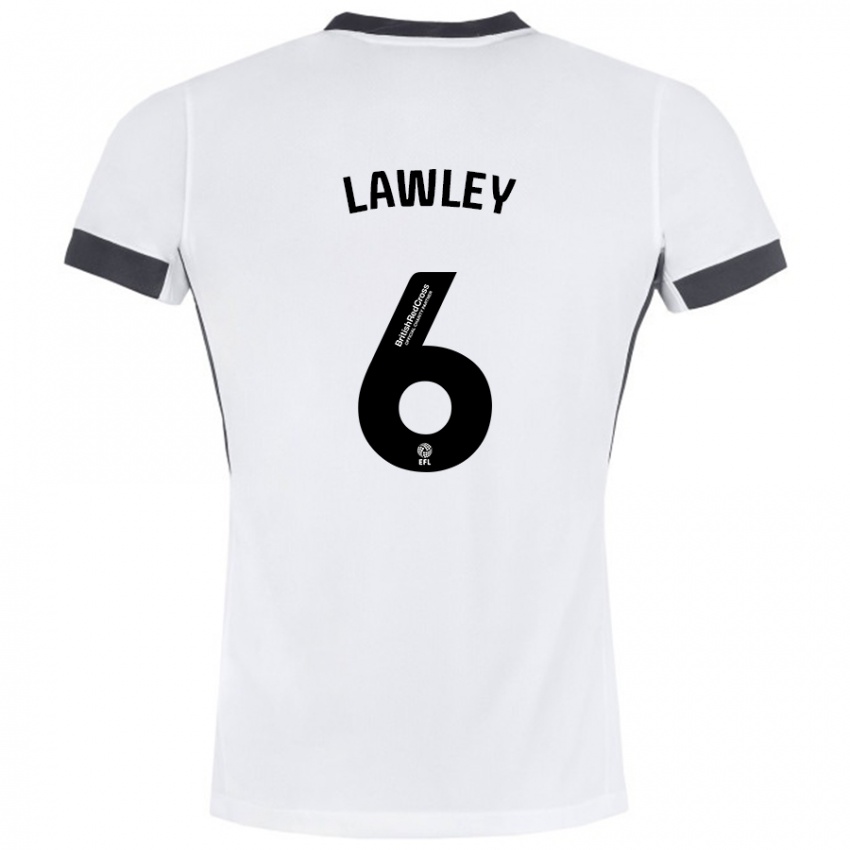 Niño Camiseta Gemma Lawley #6 Blanco Negro 2ª Equipación 2024/25 La Camisa Chile