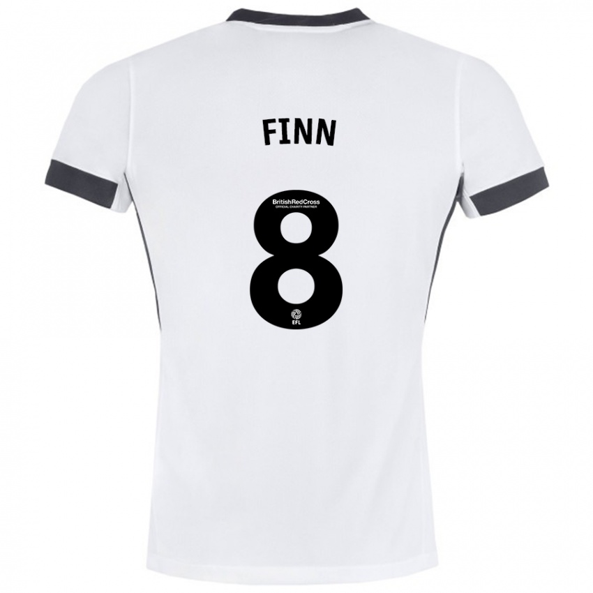 Niño Camiseta Jamie Finn #8 Blanco Negro 2ª Equipación 2024/25 La Camisa Chile