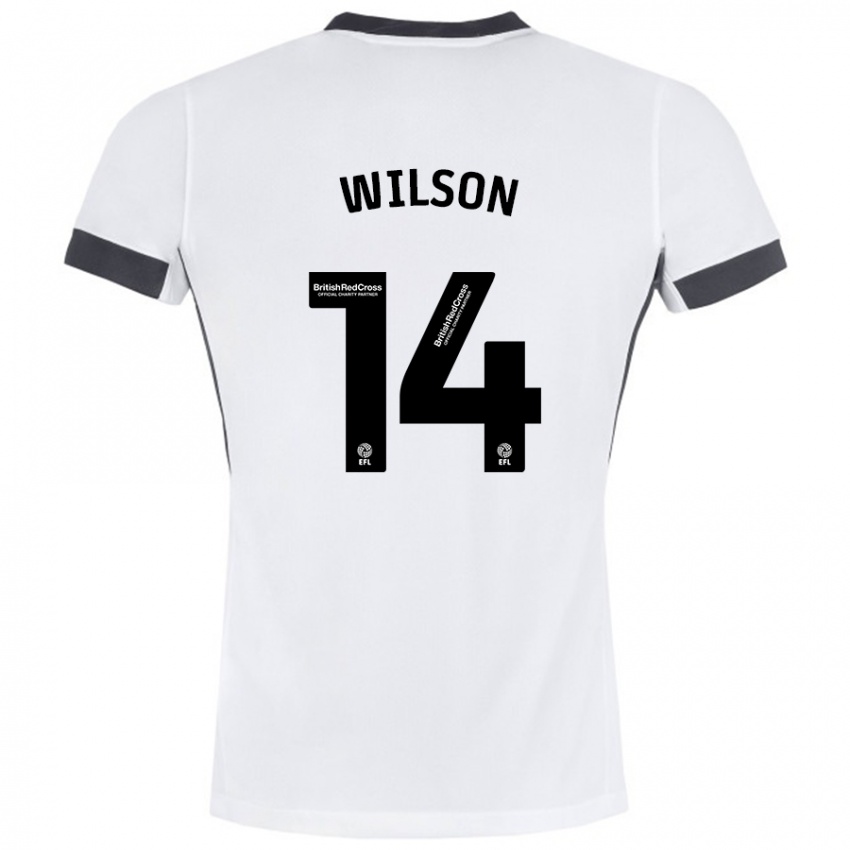 Niño Camiseta Siobhan Wilson #14 Blanco Negro 2ª Equipación 2024/25 La Camisa Chile