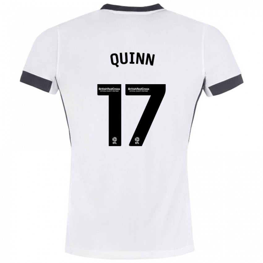 Niño Camiseta Lucy Quinn #17 Blanco Negro 2ª Equipación 2024/25 La Camisa Chile