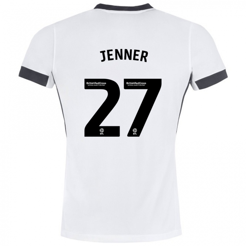 Niño Camiseta Abbi Jenner #27 Blanco Negro 2ª Equipación 2024/25 La Camisa Chile