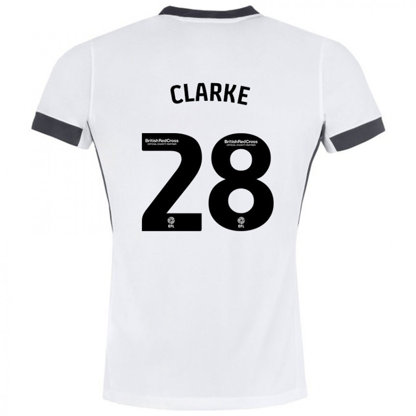 Niño Camiseta Charlotte Clarke #28 Blanco Negro 2ª Equipación 2024/25 La Camisa Chile