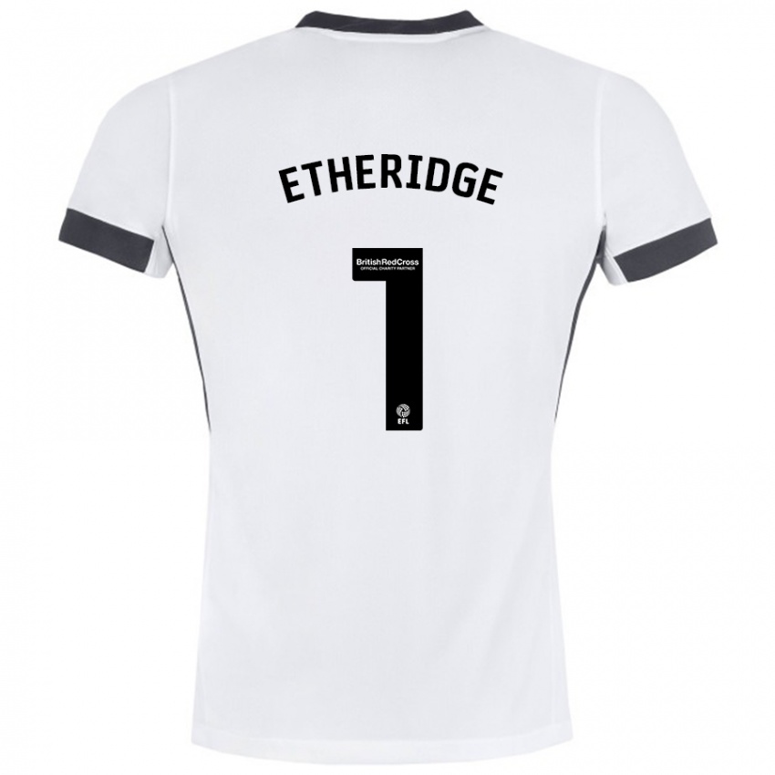 Niño Camiseta Neil Etheridge #1 Blanco Negro 2ª Equipación 2024/25 La Camisa Chile