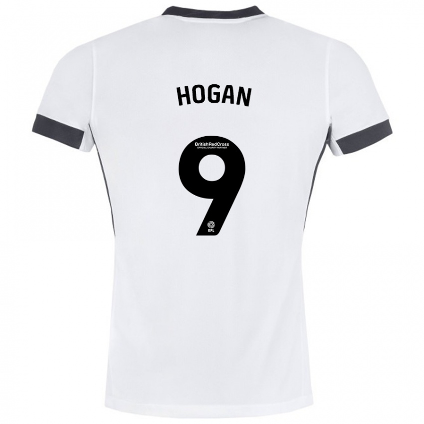 Niño Camiseta Scott Hogan #9 Blanco Negro 2ª Equipación 2024/25 La Camisa Chile