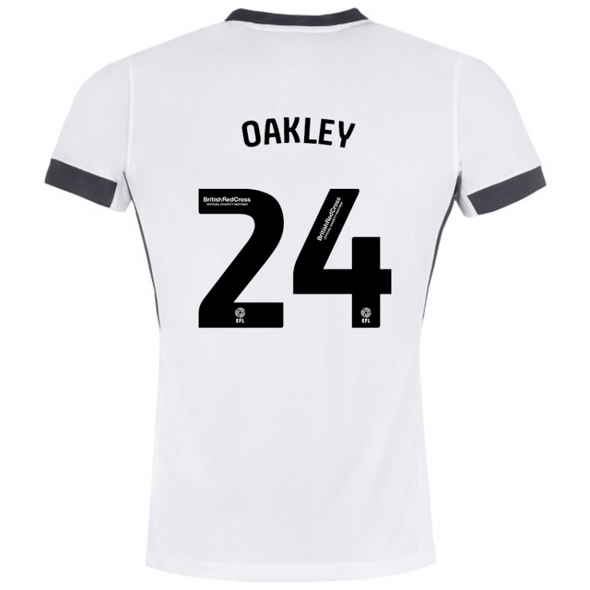 Niño Camiseta Marcel Oakley #24 Blanco Negro 2ª Equipación 2024/25 La Camisa Chile