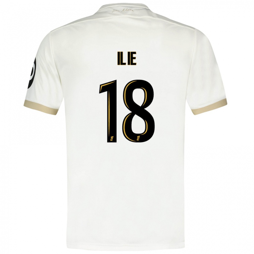 Niño Camiseta Rareș Ilie #18 Blanco Dorado 2ª Equipación 2024/25 La Camisa Chile