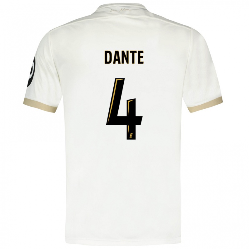 Niño Camiseta Dante #4 Blanco Dorado 2ª Equipación 2024/25 La Camisa Chile