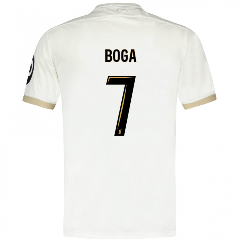 Niño Camiseta Jérémie Boga #7 Blanco Dorado 2ª Equipación 2024/25 La Camisa Chile