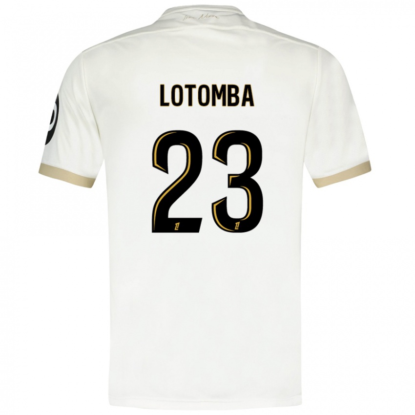 Niño Camiseta Jordan Lotomba #23 Blanco Dorado 2ª Equipación 2024/25 La Camisa Chile