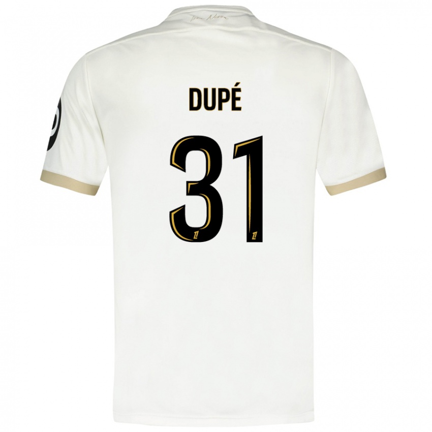 Niño Camiseta Maxime Dupé #31 Blanco Dorado 2ª Equipación 2024/25 La Camisa Chile