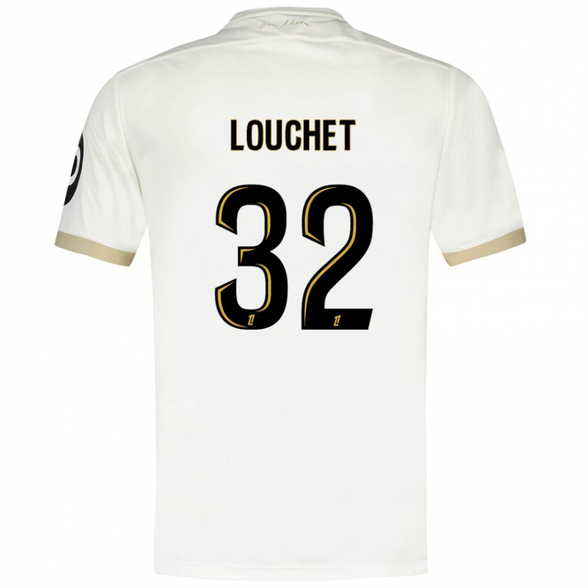 Niño Camiseta Tom Louchet #32 Blanco Dorado 2ª Equipación 2024/25 La Camisa Chile