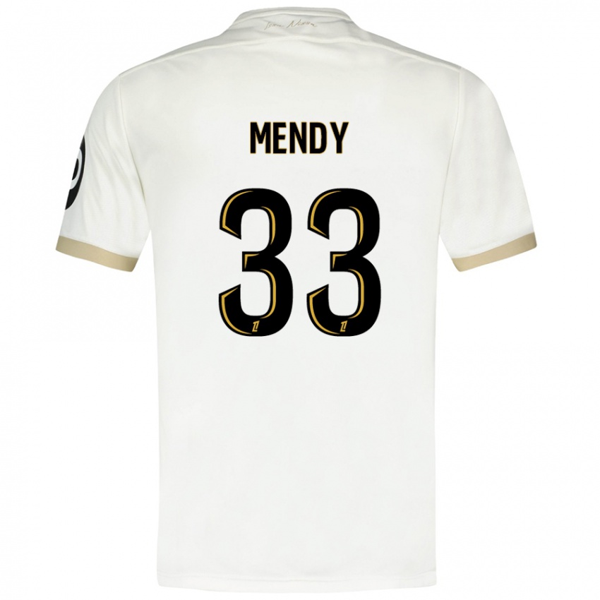 Niño Camiseta Antoine Mendy #33 Blanco Dorado 2ª Equipación 2024/25 La Camisa Chile