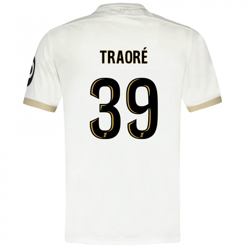 Niño Camiseta Daouda Traoré #39 Blanco Dorado 2ª Equipación 2024/25 La Camisa Chile