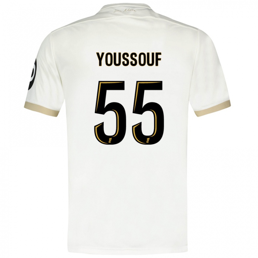 Niño Camiseta Youssouf Ndayishimiye #55 Blanco Dorado 2ª Equipación 2024/25 La Camisa Chile